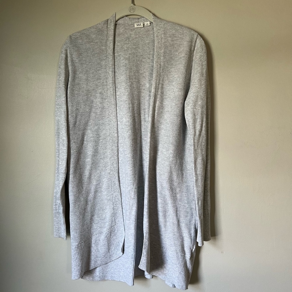 Light grey cardigan sweater. Size small